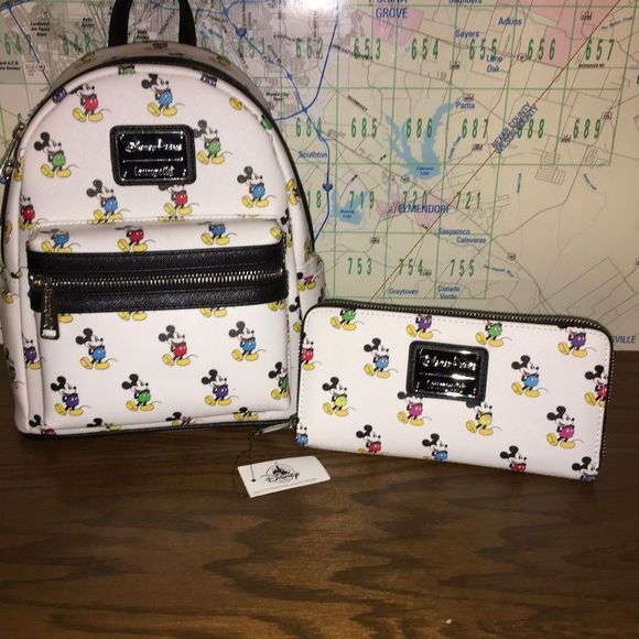 Loungefly rainbow Mickey backpack and wallet bundl main image 4